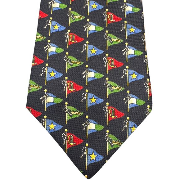 Tommy Hilfiger Mens Vintage Silk Dress Tie Geometric‎ Flag Pattern 59" 4" - Picture 5 of 12